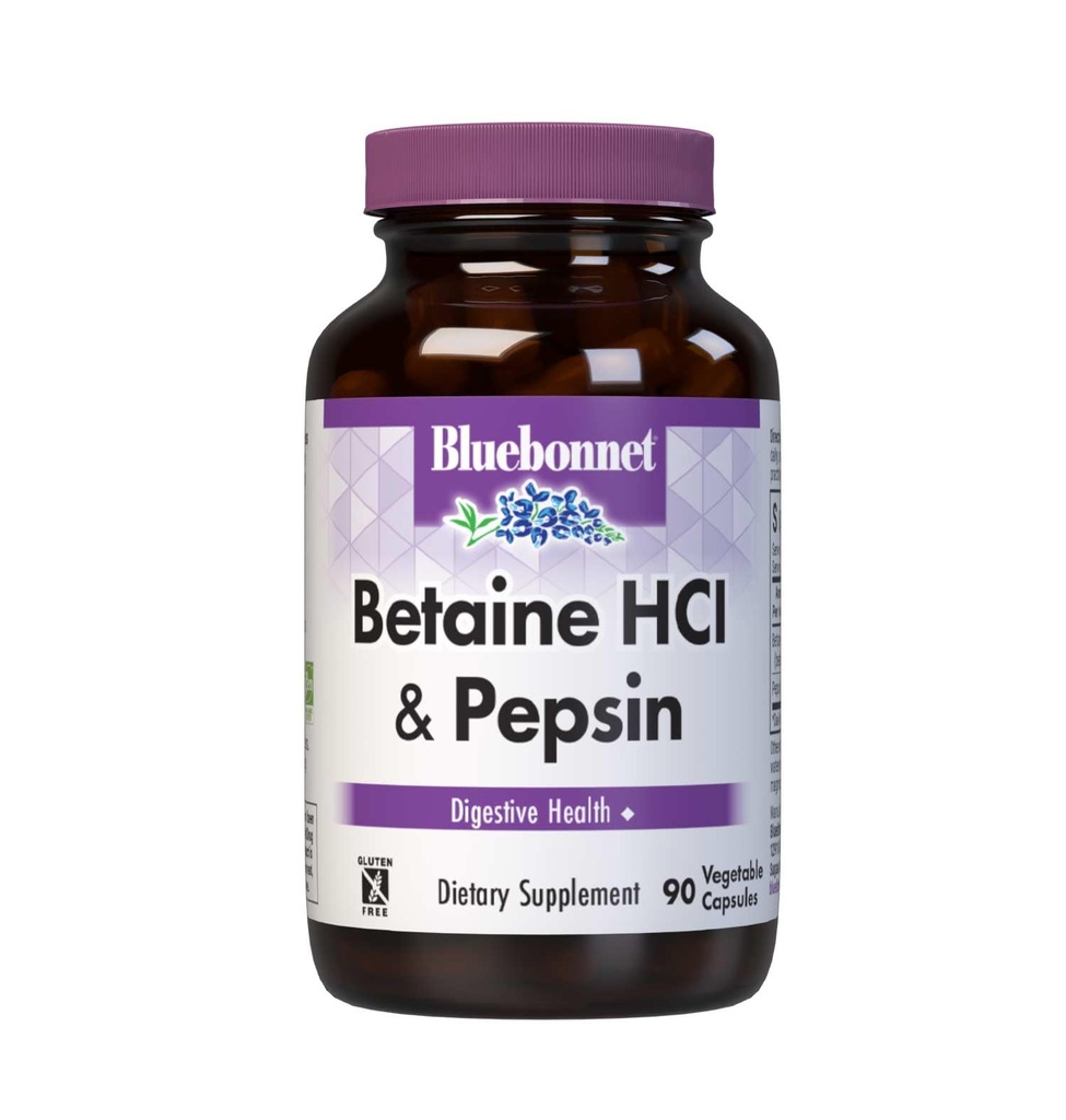 BlueBonnet Betaine HCI Plus Pepsin Χορτοφαγικές κάψουλες, 90 κόμης