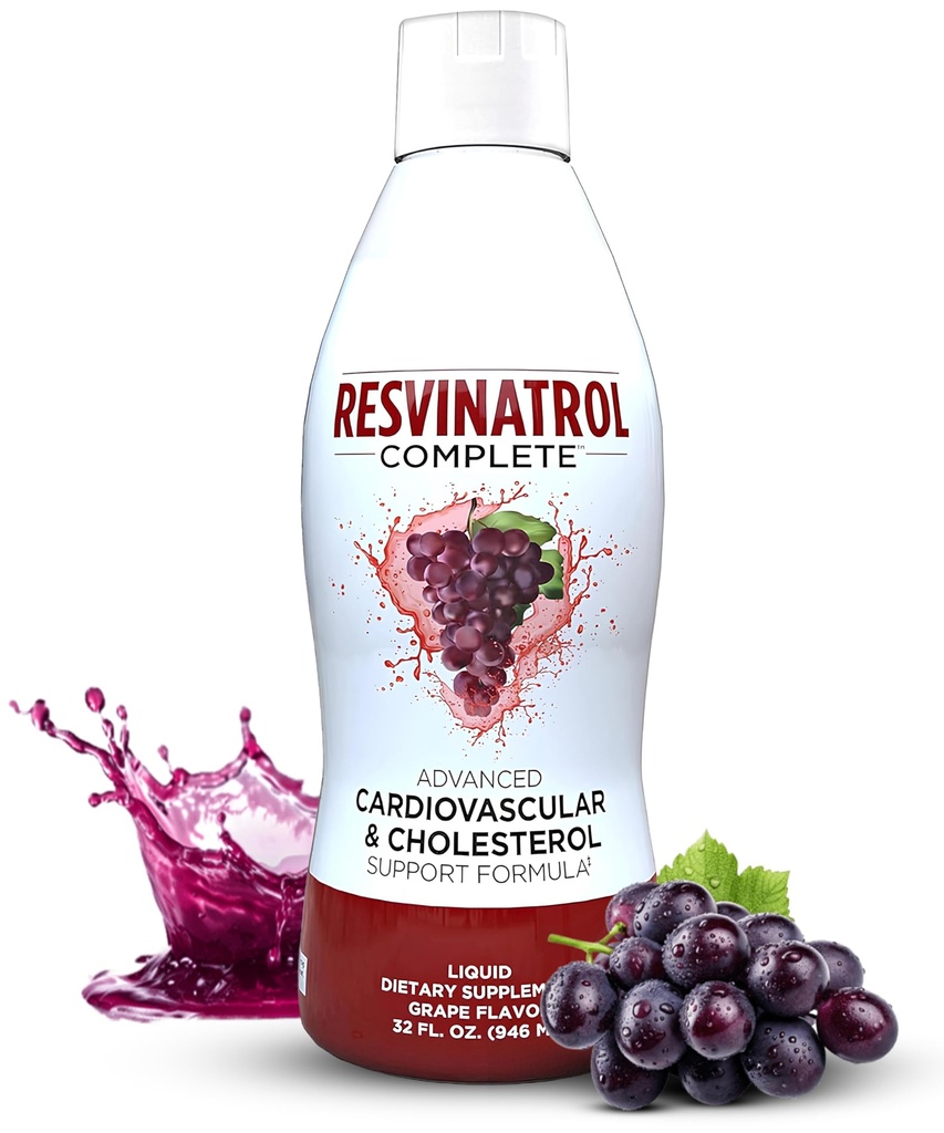 – 32 Fl. Oz. Advanced Υγρό Καρδιαγγειακό & Χοληστερόλη Υποστήριξη Φόρμουλα – Υγρό συμπλήρωμα ρεσβερατρόλης Προωθεί Υγιεινή γήρανση, καρδιακή υγεία & Ενεργειακά επίπεδα