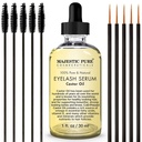 Majestic Pure Castor Oil Eyelash Serum - με Apple & Argan Stem Cells - Ορός ανάπτυξης των βλεφαρίδων για πιο παχιές βλεφαρίδες, φρύδια & μαλλιά - Δωρεάν σετ από Mascara Brush & Eyeliner Applicator - 1 fl oz