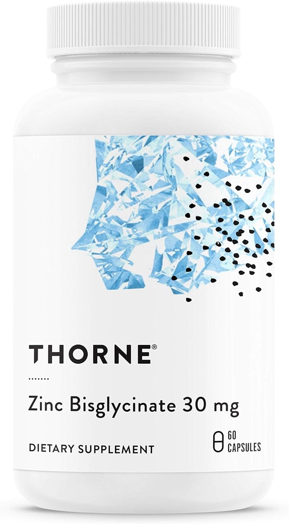THORNE - Ψευδάργυρος Διγλυκινικό 30mg - Καθημερινή υποστήριξη για την υγεία του δέρματος, των ματιών και του ανοσοποιητικού συστήματος * - Χηλικός ψευδάργυρος συμπλήρωμα - 60 εξυπηρετούν