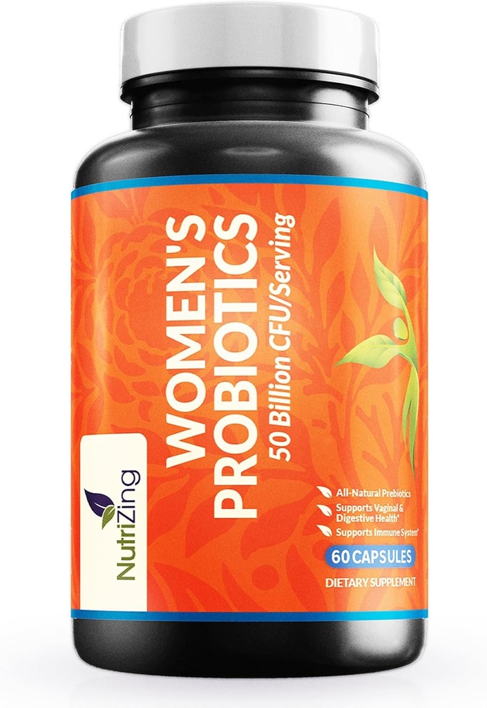 NutriZing Γυναικεία προβιοτικά για την υγεία των ούλων - 50 δισεκατομμύρια CFU - Πρεβιοτικά και προβιοτικά για τις γυναίκες Πειθαρχική υγεία & ισορροπία pH - Lactobacillus Reuteri & Rhamnosus συμπληρώματα - Κολπική υποστήριξη