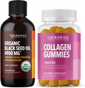 HAVASU NUTRITION οργανικό έλαιο μαύρου σπόρου σε υγρή μορφή + δεσμίδα κολλαγόνου