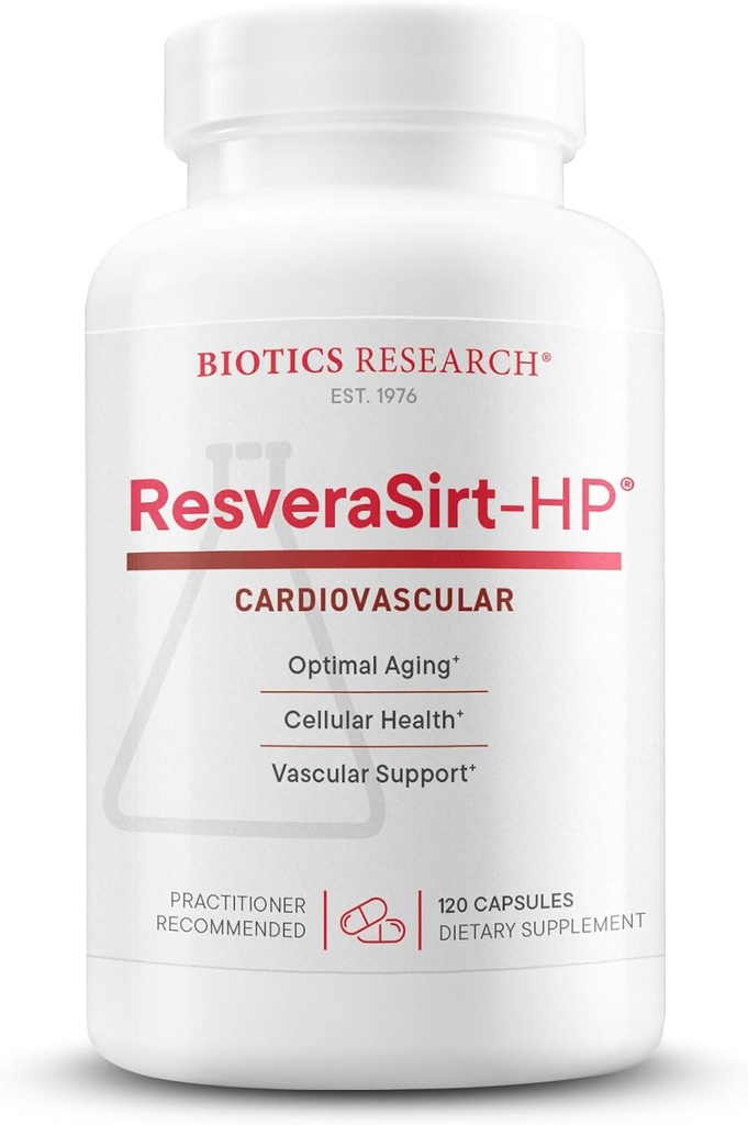 Biotics Research ResveraSirt HP Formulated by Dr. Mark Houston, Trans Resveratrol, Quercetin, Αύξηση δραστηριότητας Sirtuin, Καρδιαγγειακή υποστήριξη, δύναμη καρδιάς, αγγειακή υποστήριξη, 120 κάψουλες