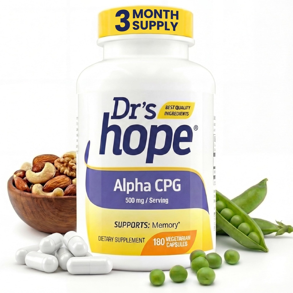 Alpha GPC 500mg, Alpha GPC συμπλήρωμα - Υποστηρίζει τη μνήμη και τη γνωστική λειτουργία - 180 κάψουλες Veggie, Made in The USA
