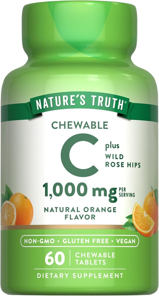 Nature's Truth Chewable Vitamin C with Rose Hips 