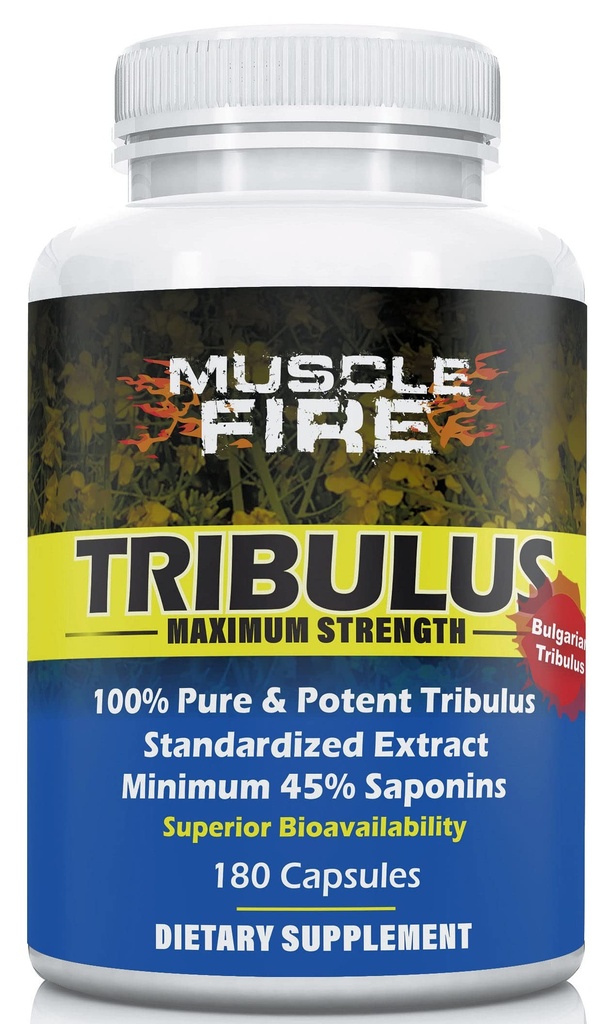 Φυτική Διατροφή Tribulus Terrestris, Βουλγαρικά, 1500mg 45% Σαπωνίνες, Λεκιθίνη για Καλύτερη Ενημέρωση, 180 κάψουλες, Ένα μπουκάλι...