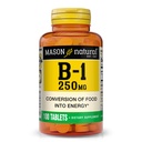 MASON ΦΥΣΙΚΗ Βιταμίνη Β,1 Θιαμίνη 250 mg, Συμπλήρωμα διατροφής 100 ημερών, Easy,to,Swallow Tablets, Υποστήριξη Παραγωγή Ενέργειας & Υγιής Μεταβολισμός