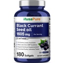 NusaPure Μαύρο Έλαιο Σπέρματος σταφυλιού 1605 mg Gamma Linoleic Acid (GLA) 15% 180 Softgels (Non-GMO, Soyfree)