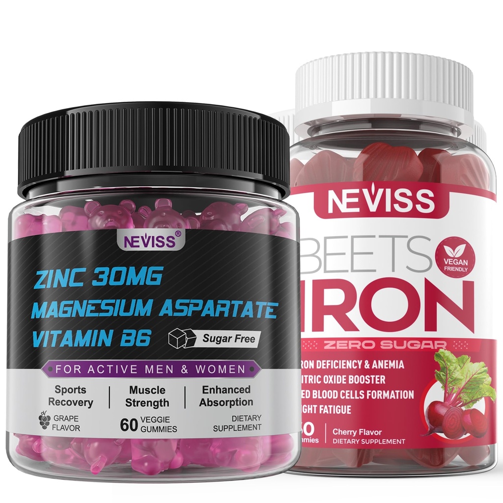 Iron Gummies with Zinc and Magnesium Supplement