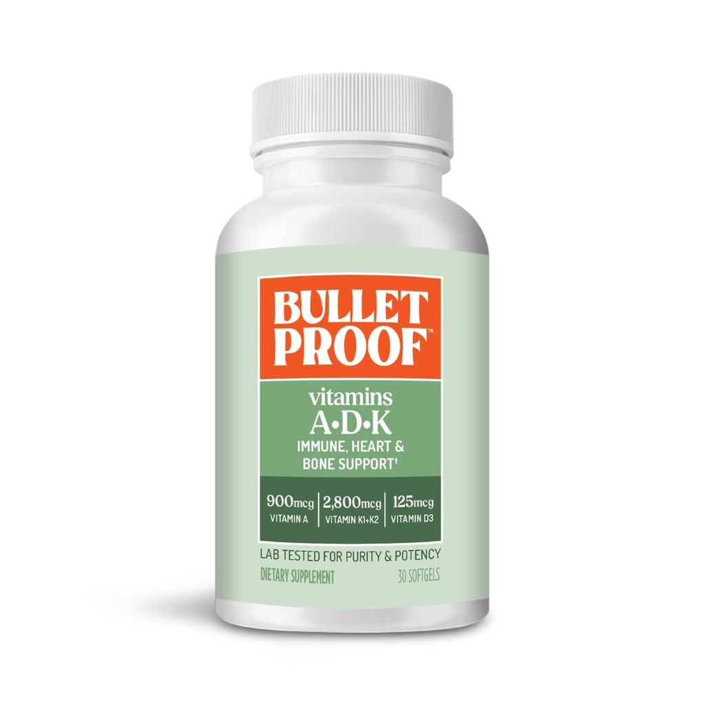 Αλεξίσφαιρες βιταμίνες A-D-K Softgels, 30 Count, συμπλήρωμα για την καρδιά, την υγεία των οστών και την ανοσοποιητική υποστήριξη