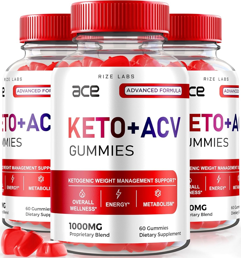 rize labs - Ace Keto ACV Gummies, Advanced Weight Loss 1000mg, Apple Cider ξύσμα συμπλήρωμα (180 Gummies)