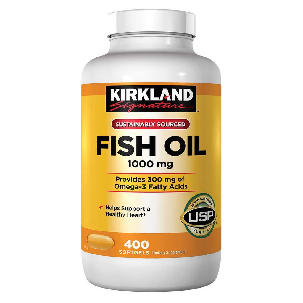 Kirkland Signature Fish Oil 1000 mg, 400 Softgels (2 Συσκευασία)