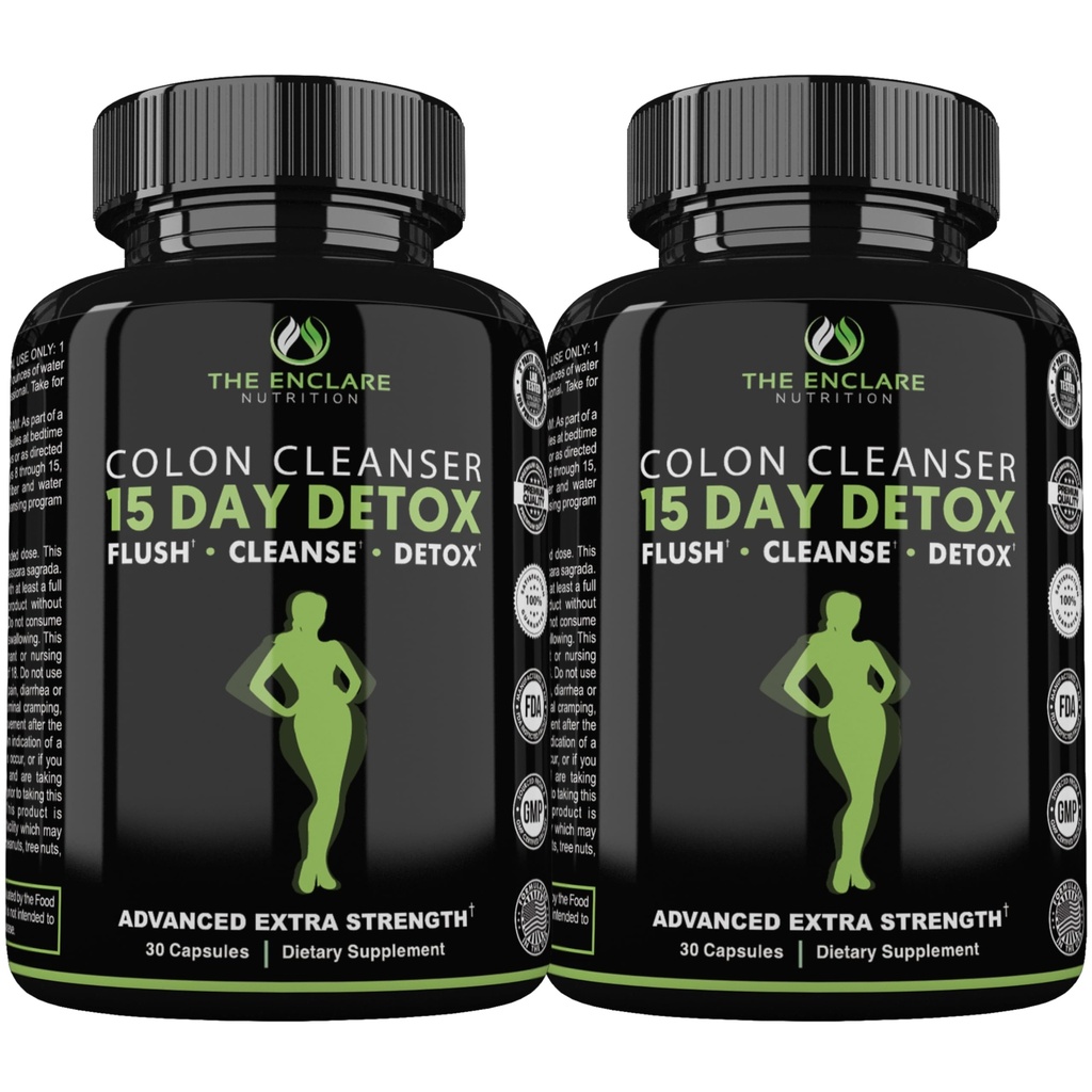 THE ENCLARE NUTRITION 15 Day Detox Cleanse for Weight Loss. Προηγμένη υποστήριξη Gut για γυναίκες & άνδρες. Cleanse Colon Laxatives for Constipation & Bloating Relief. Καθαρίστε τα προβιοτικά χάπια διατροφής 60ct (2)