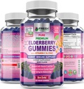 FRESH HEALTHCARE Elderberry Gummies with Vitamin C, Zinc & Sambucus Elderberry 30:1 Extract - 100% Vegan - Ανοσοποιητική Υποστήριξη για Ενήλικες & Παιδιά - 120 Count Gummy Συμπλήρωμα