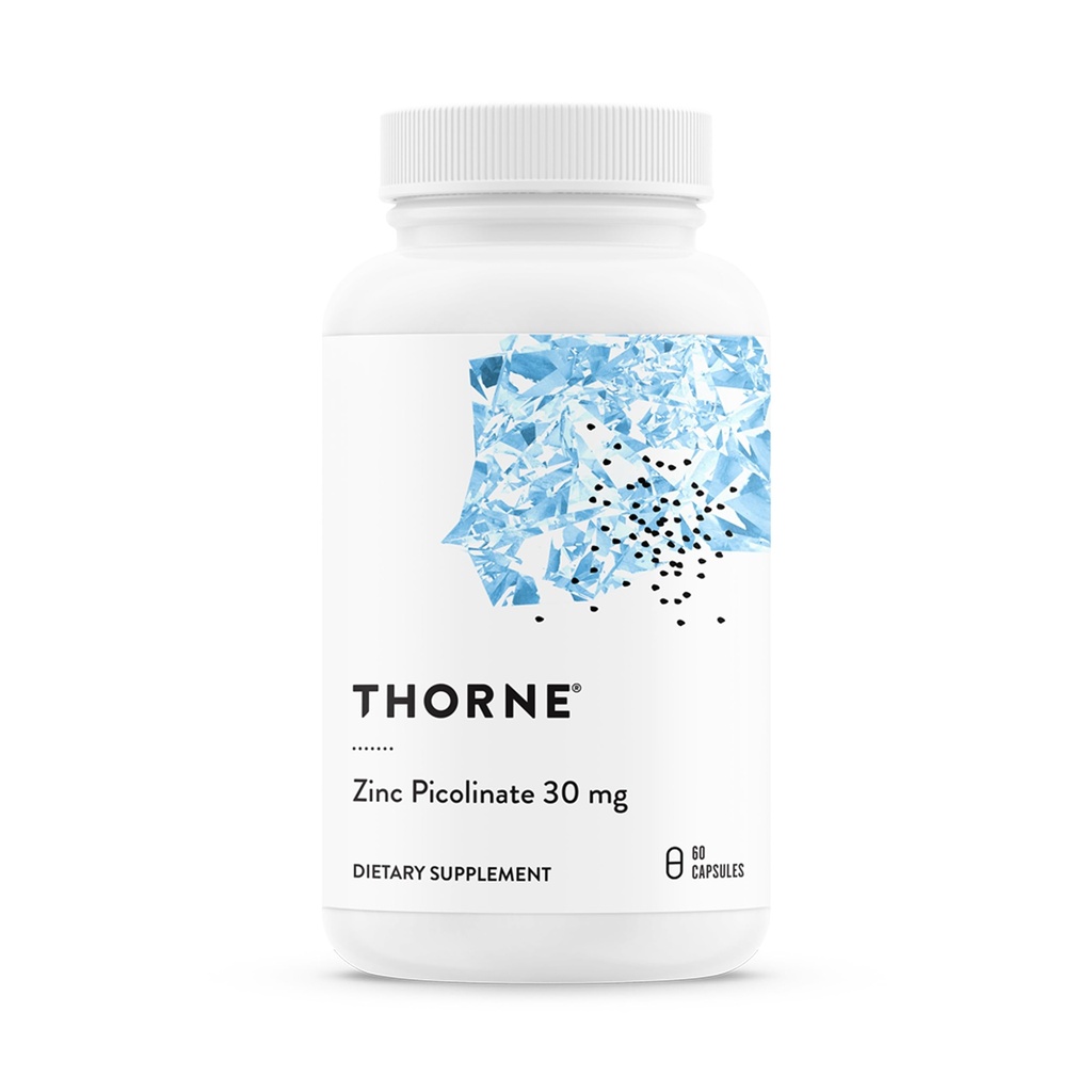 THORNE - Ψευδάργυρος Picolinate 30 mg - Καλά Απορροφημένο συμπλήρωμα ψευδαργύρου για την ανάπτυξη και την ανοσοποιητική λειτουργία - Προάγει υγιή δέρμα & μάτια* - Τρίτο μέρος Πιστοποιημένο - Γλουτένη, Γαλακτοκομικά & Χωρίς σόγια - 60 κάψουλες