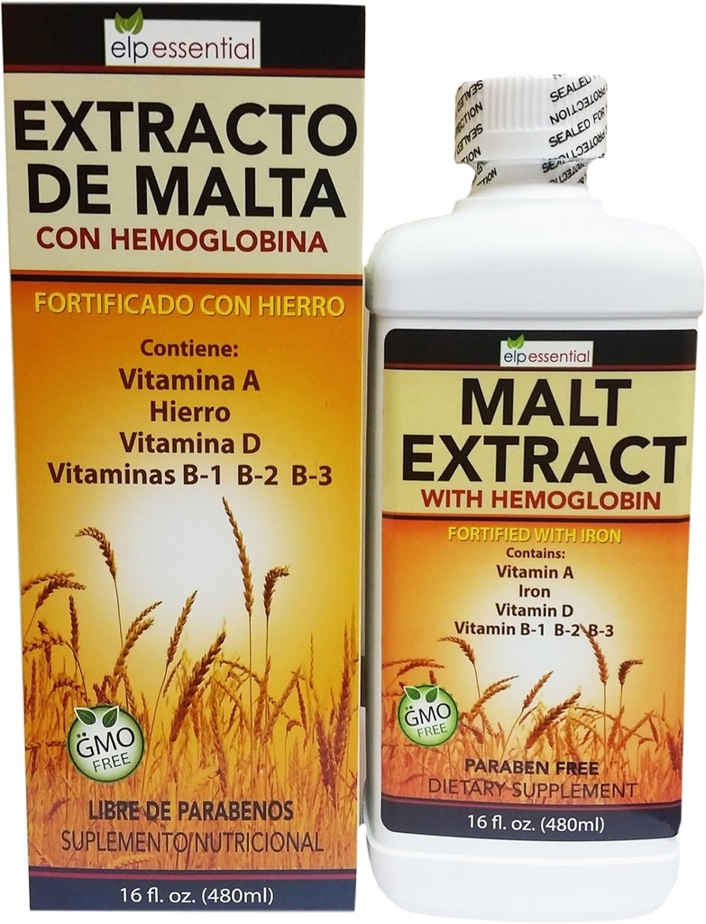 Extracto de Malta Con Hemoglogena Fortificado con Hierro 16oz (450ml)