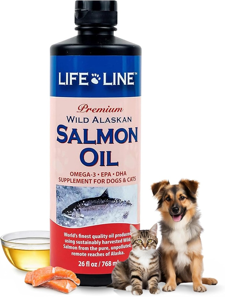 Γραμμή Ζωής Άγριος Σολομός Αλάσκας Omega-3 Συμπλήρωμα για σκύλους και γάτες 