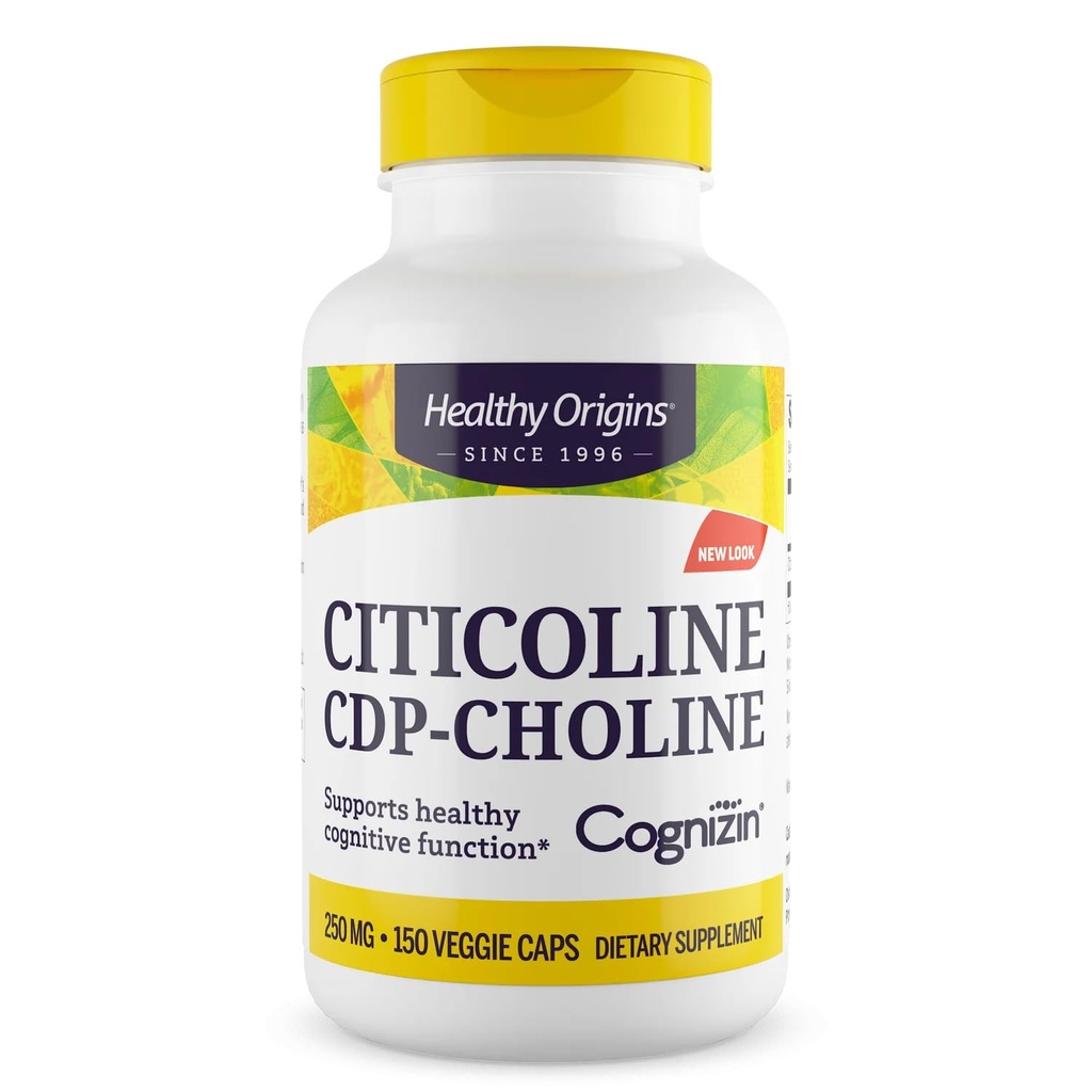 Healthy Origins Cognizin (Citicoline), 250 mg - Συμπλήρωμα εγκεφάλου για τη μνήμη με Choline Citicoline CDP - Μη-GMO, Vegan & Gluten-free - 150 κάψουλες λαχανικών