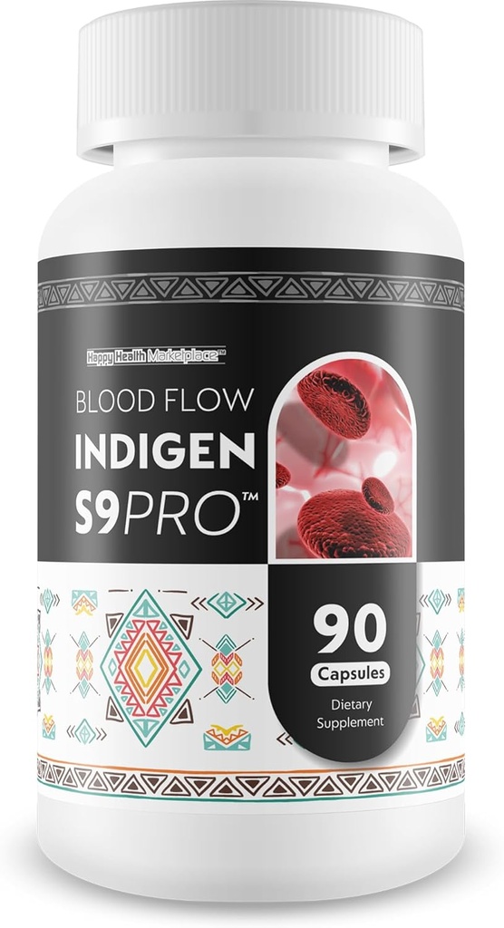 Blood Flow Indigen S9 Pro - Τα καλύτερα συμπληρώματα κακής κυκλοφορίας μας για Advanced Blood Flow Care - Υποστήριξη κυκλοφορίας αίματος - Συμπληρώματα κυκλοφορίας αίματος για υγιή ροή αίματος Βοήθεια χάπια ροής αίματος