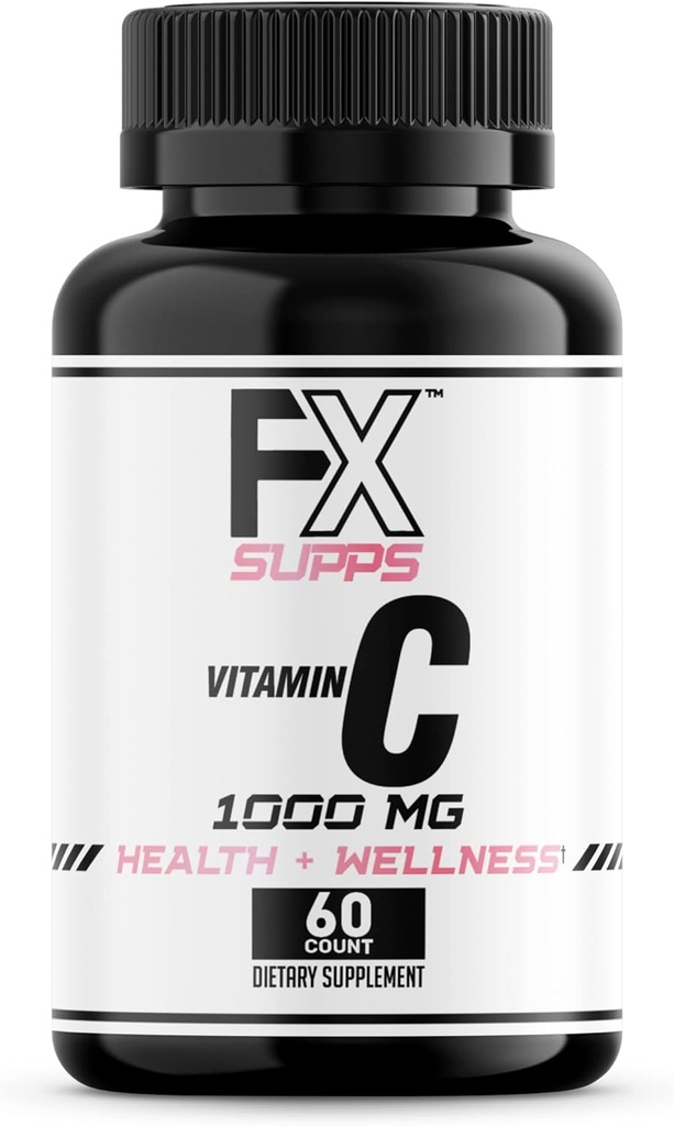 FXSUPPS Vitamin C 1000 mg (1 Pack of 100 Capsules) | Vegan-Friendly Vitamin C Supplement for Adult Men and Women | Supports Immune System, Improves Mood, and Improves Skin Health