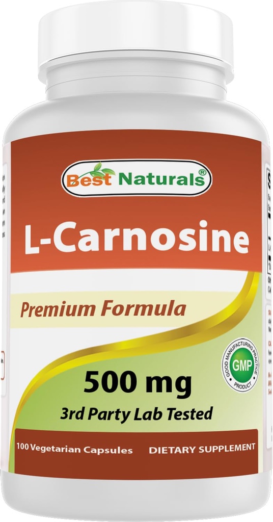 Best Naturals L-Καρνοσίνη 500 mg 100 Vcaps (100 Count (Pack of 1))