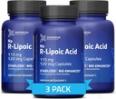 Geronova Research Bio-Enhanced R-Lipoic Acid, 115 mg Κάψουλες - 12 Μήνες Προμήθεια - Σταθεροποιημένο R Alpha Lipoic Acid με Ενισχυμένη Απορρόφηση - R Lipoic Acid Συμπλήρωμα - 360 Count