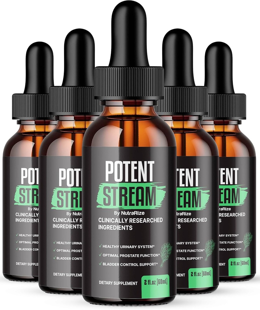 NutraRize (Pack of 5 Potent Stream Drops, Advanced Prostate Supplement - Natural Support for Prostate Health, Maximum Strength, PotentStream Reviews (150 Servings)