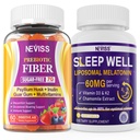 NECISS Προβιοτικές Ίνες 7G Gummies για Ενήλικες + Μελατονίνη 60mg για Ενήλικες Bundle