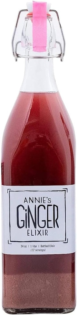 Ginger Elixir της Annie, 34oz 2-πακέτο, καθαρό φυσικό οργανικό τονωτικό Ginger Shot, Digestive Cleanse ενισχύει την ανοσοάμυνα, καθημερινή υγεία και ευεξία των ούλων, μη GMO Beverage