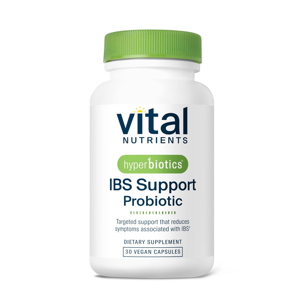 Hyperbiotics Vital Nutrients IBS Probiotic | Reduce Symptoms of IBS* | Clinically Studied Vegan probiotic for IBS Relief from Bloating, Gas, Diarrhea, & Abdominal Discomfort* | 30 Capsules