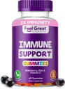 Νιώσε τη Μεγάλη Ανοσία Gummies Υποστήριξη με Elderberry, ψευδάργυρο και βιταμίνη C 