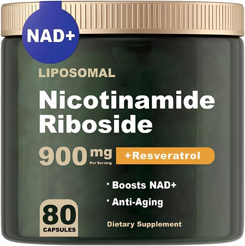 Συμπλήρωμα NAD - NAD Nicotinamide Riboside 900 mg, Resσβερατρόλη, Quercetin - NAD συμπλήρωμα για την καταπολέμηση της γήρανσης, την ενέργεια, την εστίαση - 80 κάψουλες