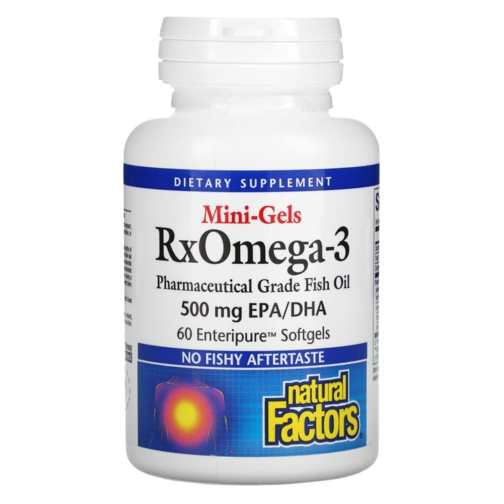 Φυσικοί παράγοντες - Rx Omega-3 Παράγοντες Mini-Gels, EPA 350mg, DHA 140mg, Υποστηρίζει καρδιοαγγειακή υγεία, 60 μαλακά γέλη