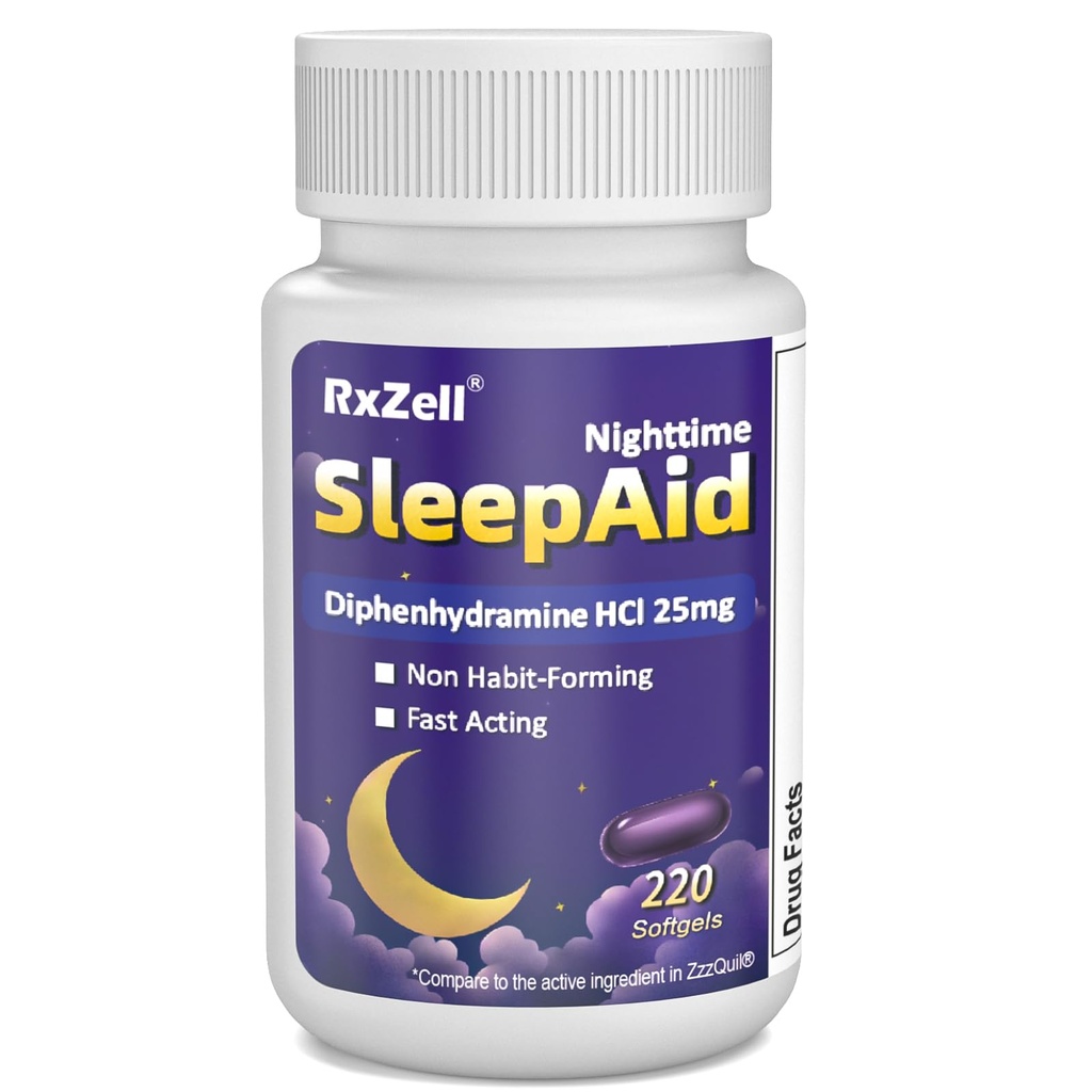 Sleep Aid, Diphenhydramine HCl 25mg, 220 Softgels - Πτώση Κοιμούνται ταχύτερα, βαθύτερα ξεκούραστος ύπνος, μη Συνήθειες-Φορμολόγηση