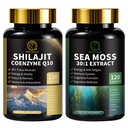 Shilajit for Men, Sea Moss and Shilajit Bundle, All in 1 Supplements with Coenzyme Q10, Black Seed, Ashwagandha, Taurine, Burdock for Energy, Endurance, Antioxidant & Immune Support, 240 Capsules