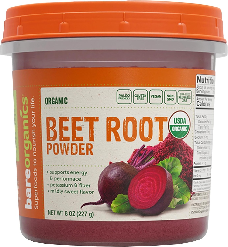 BareOrganics Beet Root, Superfood Powder, Συμπλήρωμα διατροφής, 8 Oz
