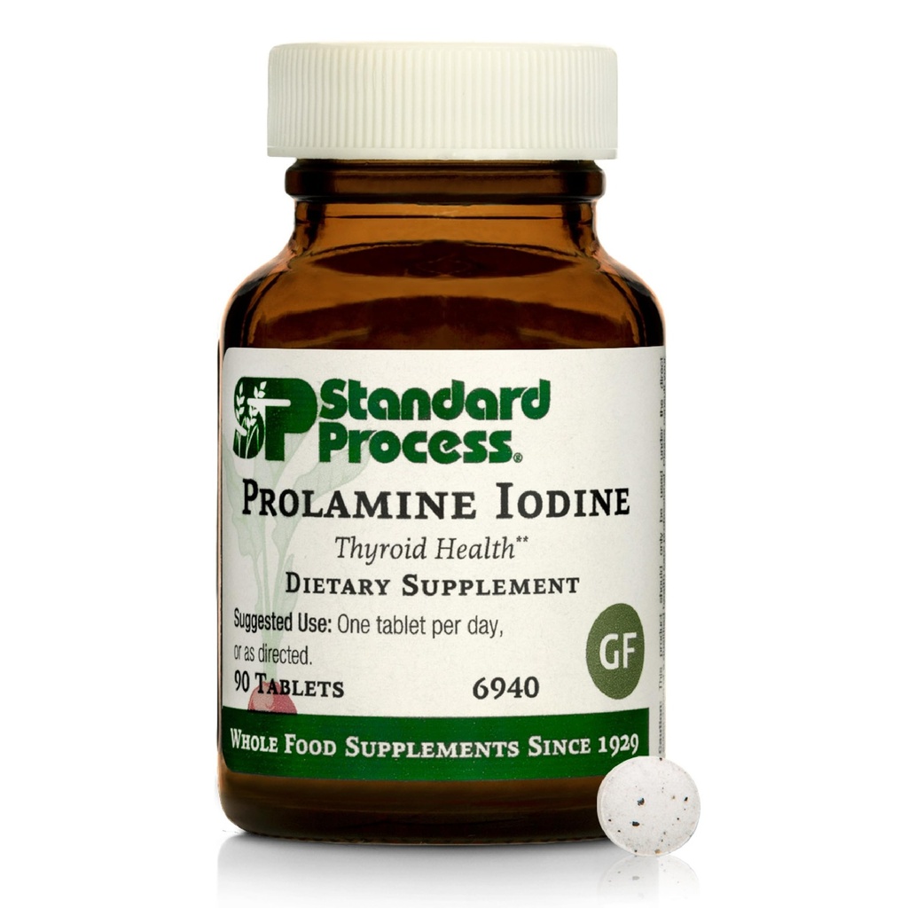 Τυποποιημένη διαδικασία Prolamine Iodine - Thyroid Health Supplement - Βασική ενδοκρινική υποστήριξη με ιώδιο - Χωρίς γλουτένη, μη-Dairy, & Non-Soy - 90 δισκία (90 σερβιέτες)