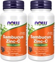 NOW Supplements, Sambucus Zinc-C with Elderberry Concentrate and Vitamin C, 60 Lozenges (Pack of 2)