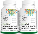 Plantvital Ολόκληρα τρόφιμα Πολυβιταμίνες - Πολυβιταμίνες με 42 Superfoods Ακατέργαστα Veggies και Φρούτα Βιταμίνες Earth Energy Fruits and Veggies Supplement Pure Fruit and Fruit Supplement - 180 Tablets
