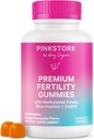 Pink Stork Fertility Gummies για τις γυναίκες – Ανανά Mango Flavor, Conception Support with Myo-Inositol, CoQ10, Folate, ψευδάργυρος, βιταμίνη D, B6, B12 – Ορμονική & αναπαραγωγική συμπλήρωμα υγείας – 60 Gummies