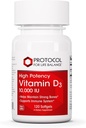 PROTOCOL FOR LIFE BALANCE Vitamin D3 10,000 IU - Immune Support Health Bones and Teeth - 120 Softgels