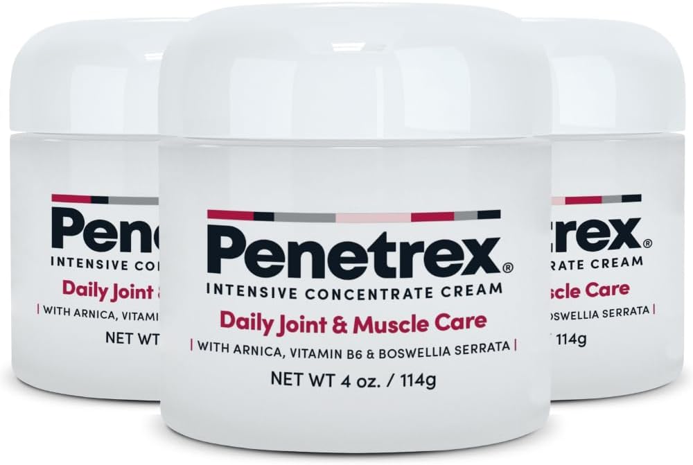 Penetrex Joint & Muscle Therapy - Soothing Comfort for Back, Neck, Hands, Feet - Premium Whole Body Rub with Arnica, Vitamin B6 MSM & Boswellia - 4oz Cream (3 Pack)
