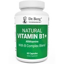 Dr. Berg Natural Vitamin B1 B6 B12 Complex - Allithiamine Vitamin B1 Supplement with 8 Essential Vitamin B Complex for Men & Women including Thiamin, Niacin, Folate, Magnesium & More - 60 Κάψουλες