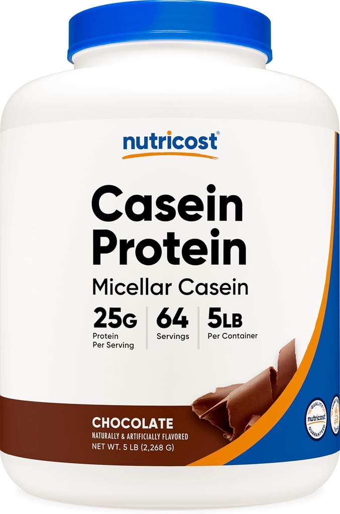Nutricost Καζεΐνη Πρωτεϊνη Σκόνη 5lb Σοκολάτα - Micellar Καζεΐνη, Χωρίς Γλουτένη, Μη ΓΤΟ