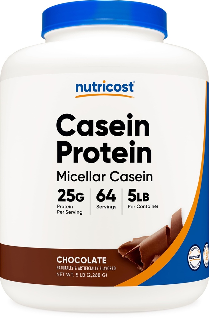 Nutricost Καζεΐνη Πρωτεϊνη Σκόνη 5lb Σοκολάτα - Micellar Καζεΐνη, Χωρίς Γλουτένη, Μη ΓΤΟ