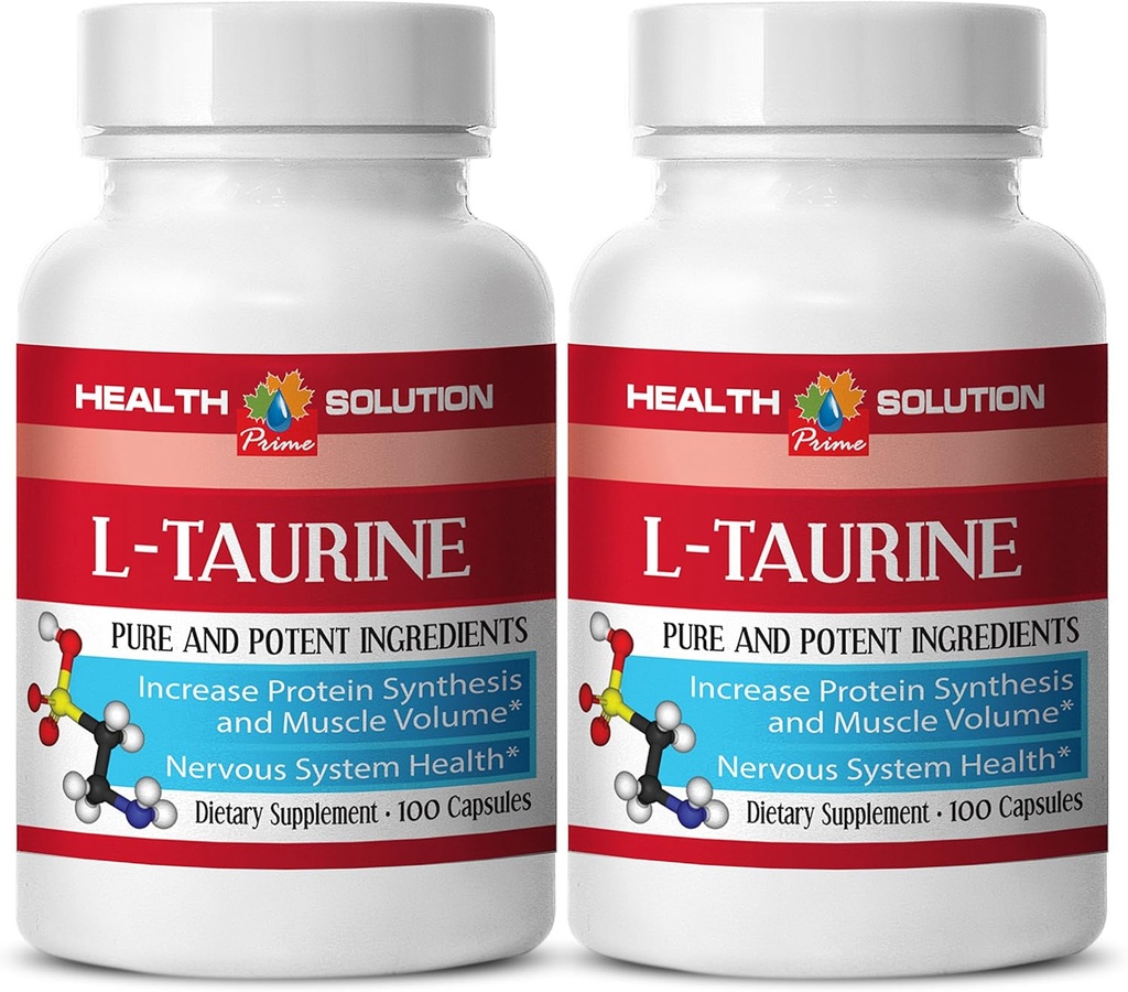 Taurine b6 - L-TAURINE 500MG - διατήρηση άπαχο μυϊκή μάζα, συμπλήρωμα ταυρίνης, Essential Amino Acids, Focus and Energy Booster, υποστήριξη μνήμης, ισχυρό αντιοξειδωτικό, χάπια Detox, 2 Bot 200 κάψουλες