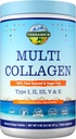 Terranics Multi Collagen Peptides Powder, Type I II III V X Collagen για γυναίκες & άνδρες, Collagen Συμπληρώματα για το δέρμα, νύχια, μαλλιά, εύκολο στη διάλυση, Unflaved, Χωρίς ζάχαρη, Keto, 8oz
