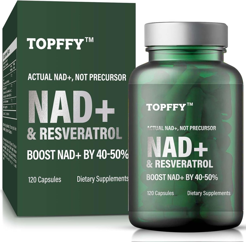 NAD+ συμπλήρωμα, NAD+&Resveratrol συμπλήρωμα για τη μέγιστη απορρόφηση για την υποστήριξη Cellular ενέργεια, την άμυνα γήρανσης, 120 Softgels