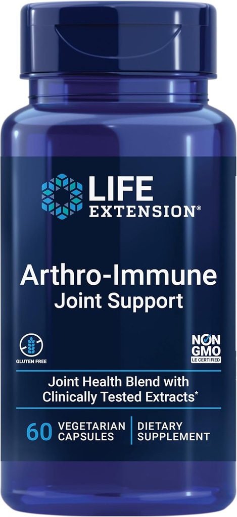 Επέκταση ζωής Arthro-Immune Κοινή Υποστήριξη, Curcumin EliteTM Turmeric Extract, Andrographis paniculata, υποστηρίζει την κινητικότητα και την ευελιξία, χορτοφάγοι, χωρίς γλουτένη, μη ΓΤΟ, 60 κάψουλες