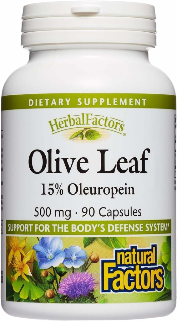 Φυτικά προϊόντα από Φυσικούς Παράγοντες, Olive Leaf 500 mg, Natural Wellness Formula, 90 Κάψουλες